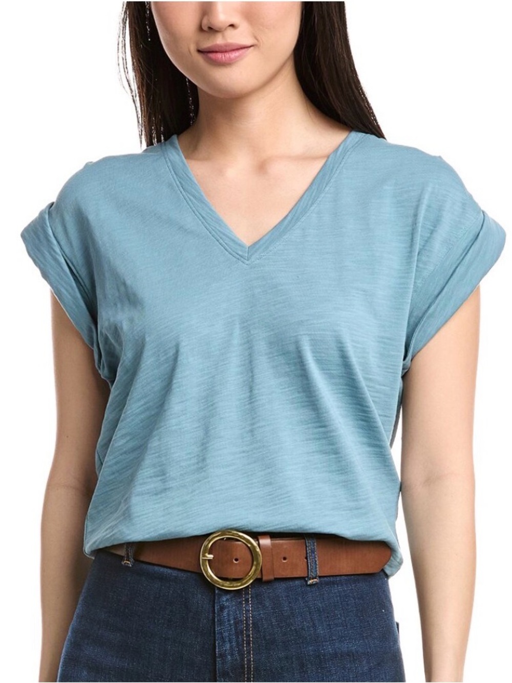 Nation Los Angeles Cooper V-Neck Tank Smoky Blue M